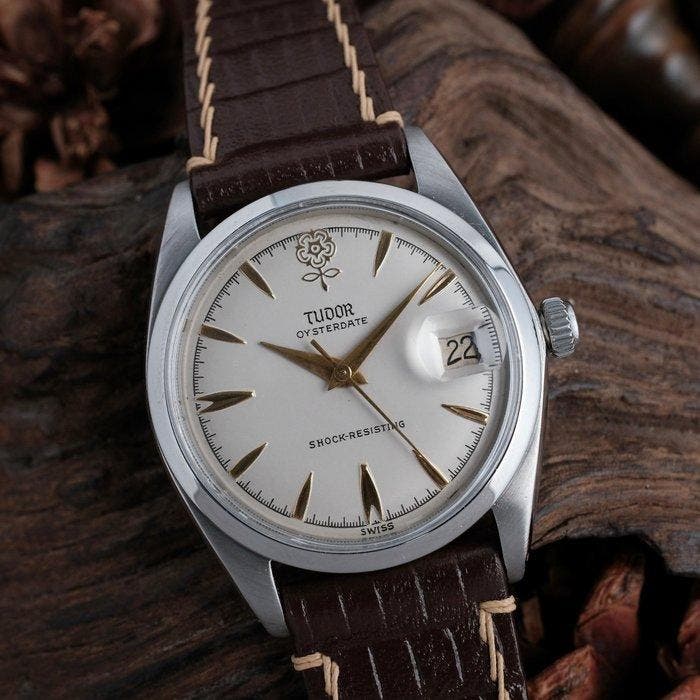 Tudor - Oysterdate Big Rose - 7962 - Heren - 1960-1969, Bijoux, Sacs & Beauté, Montres | Anciennes | Antiquités