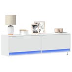 vidaXL Tv-wandmeubel met LED-verlichting 140x31x38 cm wit, Huis en Inrichting, Kasten |Televisiemeubels, Verzenden, Nieuw