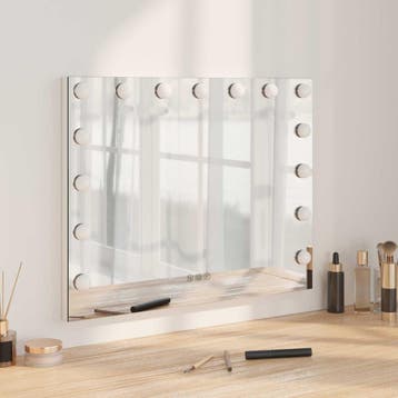vidaXL LED Vanity Spiegel Wit 58 x 10 x 47 cm Glas en Staal, Verzenden, Nieuw