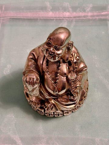 Laminato Argento - Beeldje - LARGE Laughing BUDDHA - 367 g -