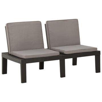 vidaXL Loungebank met kussen kunststof grijs, Verzenden, Nieuw