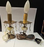 Lampe de table (2) - Laiton, Onyx, Verre