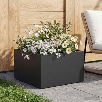 vidaXL Plantenbak Zwart 60 x 60 x 30 cm Koudgewalst staal, Verzenden, Nieuw