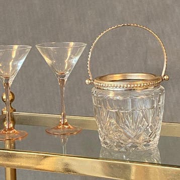 Seau à glace - Cristal, Métal, argenté, Antiquités & Art