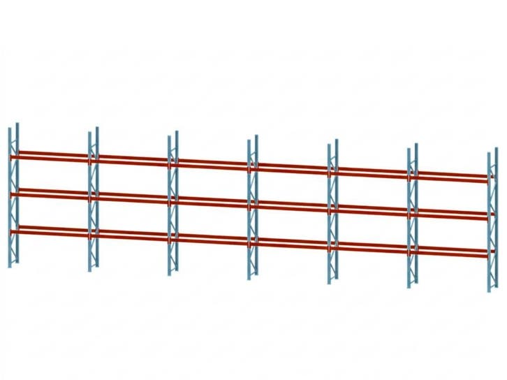 Voordeelpartij Palletstelling - 7 staanders + 36 liggers, Zakelijke goederen, Kantoor en Winkelinrichting | Magazijn, Stelling en Opslag