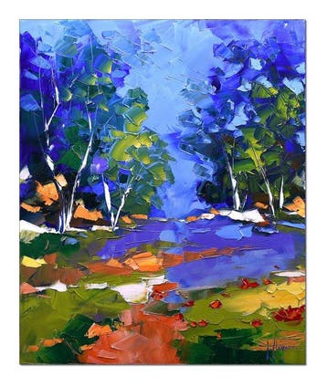 Olivier Pfleger - Mandrafina  Lumière en sous-bois, Antiek en Kunst, Kunst | Schilderijen | Modern
