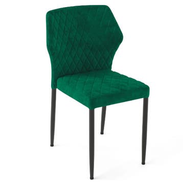 Stoel | Fluweel/Metaal | Groen | Zwarte Poten | Indoor |, Verzenden, Nieuw in verpakking