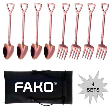 Fako Bijoux - Gebak Bestek - Dessert Bestek - Schep & Hark -, Verzenden