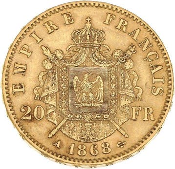 6,45 grams - Goud .900 - 20 Francs Napoleon III