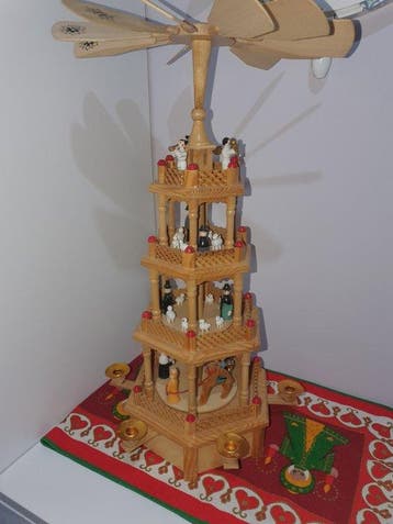 Kerstballen - Hout - kerstdraaimolen, Diversen, Nieuw