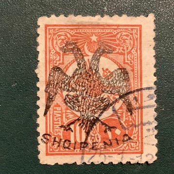 Albanië 1913 - 10 Pia met dubbele adelaar opdruk - Michel 10, Gestempeld