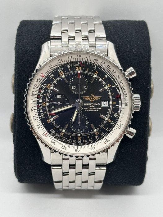 Breitling - Navitimer World GMT - A2432212/B726 - Homme -, Handtassen en Accessoires, Horloges | Heren