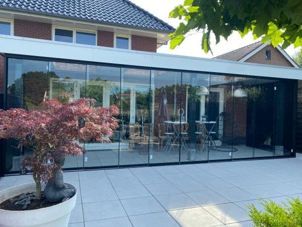 Veiling - 7x Glazen Schuifwand 960 mm H2000–2700 mm Antrac, Tuin en Terras, Overkappingen
