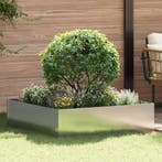 vidaXL Gazonrand 100 x 100 x 35 cm Staal Zilverkleurig, Jardin & Terrasse, Traverses & Bordures, Verzenden