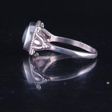 Zilver - Ring - Obsidiana
