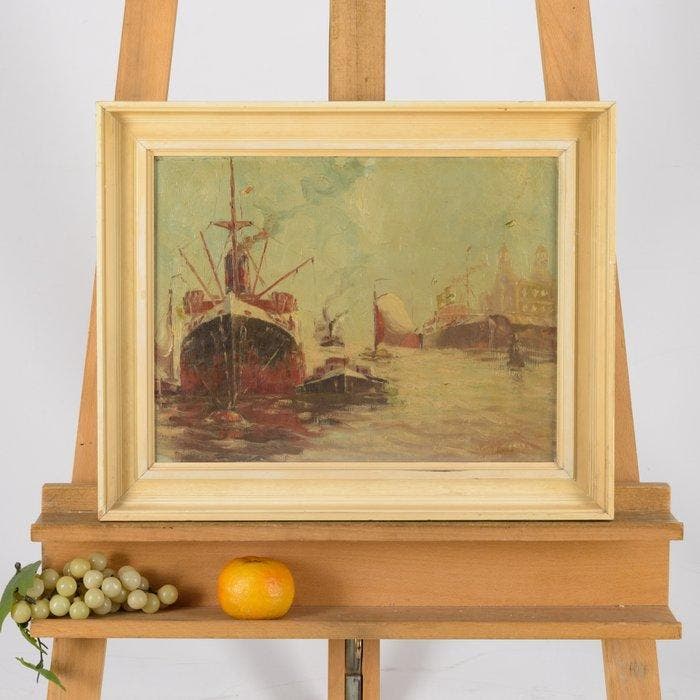 Hollandse School (XX) - Rotterdam, Antiek en Kunst, Kunst | Schilderijen | Klassiek