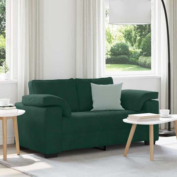 vidaXL Loveseat Sofa Donkergroen 160x77x82 cm Fluweel, Huis en Inrichting, Verzenden, Nieuw