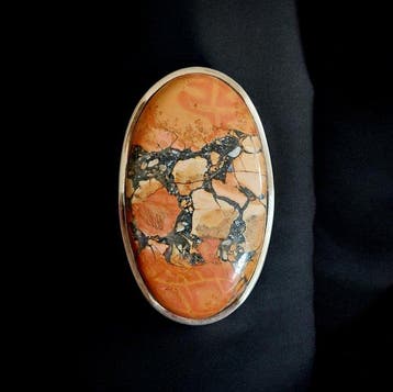 Ring van Maligano-jaspis en zilver 925. Prachtige