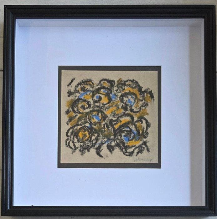 Theo Wolvecamp (1925-1992) - Abstracte compositie, Antiquités & Art, Art | Objets design