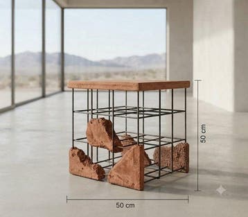 Wallavibe - D.B - Salontafel - Sculpturale Brutalistische