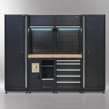 Datona Werkplaatsinrichting PREMIUM met eiken werkblad  250, Doe-het-zelf en Bouw, Ophalen of Verzenden, Nieuw