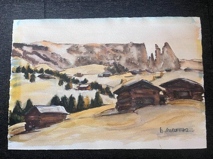 Hubert Mumelter (1896-1981) - Alpenlandschaft, Antiek en Kunst, Kunst | Schilderijen | Modern