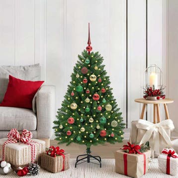 vidaXL Kunstkerstboom 120 cm 150 LEDs Warmwit PVC en Staal, Verzenden, Nieuw
