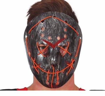 Halloween Masker Hockey Met Licht, Verzenden, Nieuw