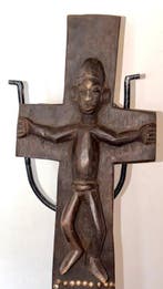Croix missionnaire Kongo - sculptuur - Democratische, Antiquités & Art