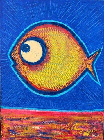 Denis Kuvayev (1971) - Goldfish on golden bottom - No