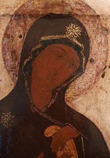 Icône - Tempera à lœuf sur levkas sur panneau en bois -, Antiquités & Art