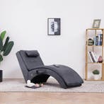 vidaXL Massage chaise longue met kussen kunstsuède grijs, Verzenden, Nieuw