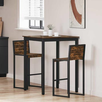vidaXL Staande Bartafel Bewerkt hout Vierkant, Maison & Meubles, Tables | Tables à manger, Verzenden