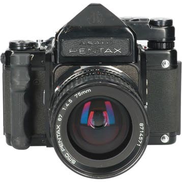 Pentax 6x7 MLU (TTL Prisma) met SMC 75mm f4.5 CM5638, Ophalen of Verzenden