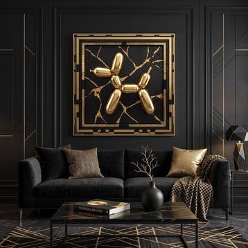 Artxlife - Lego Jeff Koons Balloon Dog Gold Kintsugi