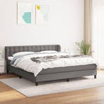 vidaXL Boxspring met matras stof donkergrijs 160x200 cm, Verzenden