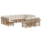 vidaXL Buiten bank set 13 pcs Natuurlijk en Crème Wit, Tuin en Terras, Verzenden, Nieuw