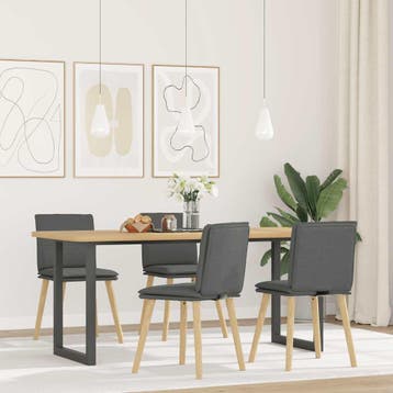 vidaXL Eetkamerstoelen 4 st stof donkergrijs, Huis en Inrichting, Stoelen, Verzenden, Nieuw