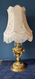 Lamp - Brons, Kristal - Hollywood Regency, Antiek en Kunst