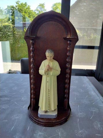 Figurine - Don Bosco met kapel - 50 cm - Plâtre, Bois
