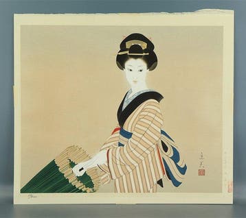 Original Woodblock Print - Janome(Paper Umbrella with