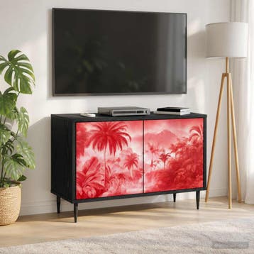 vidaXL Tv-meubel AACHEN 69 x 33 x 50,5 cm Zwart eiken, Maison & Meubles, Verzenden
