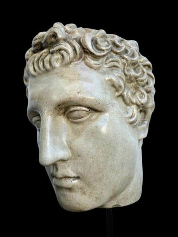 sculptuur, Testa di Eros - 33 cm - marmerpoeder
