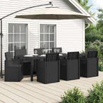 vidaXL Tuin Eettafel Set met kussen 9 pcs Antracietkleurig, Verzenden, Nieuw