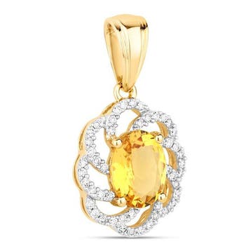 Hanger - 14 karaat Geel goud - 1.45ct. tw. Heliodoor -