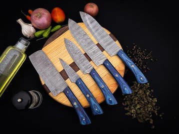 Keukenmes - Kitchen knife set - Lx 329 - Staal, Hout,