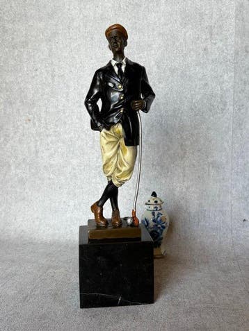 Beeld, Golfer 32 cm / 2.2 kg - 32 cm - Brons, Marmer, Antiek en Kunst