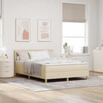 vidaXL Boxspring bed met kussen met hoofdeinde Crème 160 x, Verzenden, Nieuw