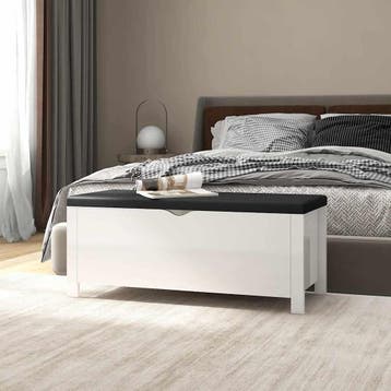 vidaXL Opbergbox met kussen 105x40x45 cm bewerkt hout, Huis en Inrichting, Kasten | Overige, Verzenden, Nieuw