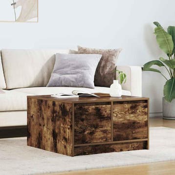 vidaXL Salontafel met lades 70,5x70x40 cm gerookt, Huis en Inrichting, Tafels | Salontafels, Verzenden, Nieuw